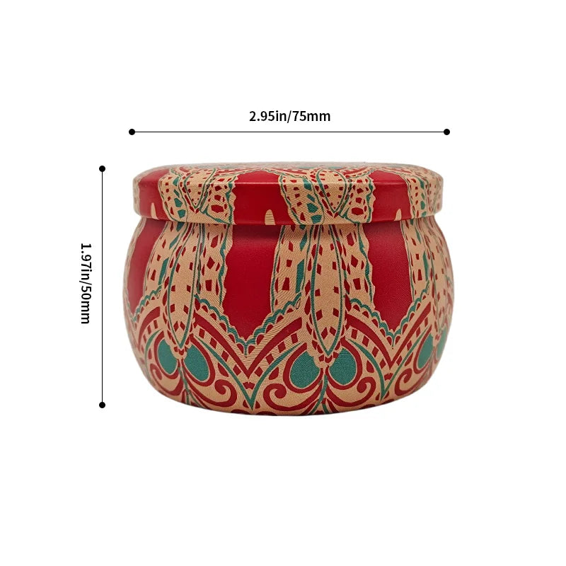 RTS Round Painted Tinplate 5oz Seamless Empty Candle Tins with Lid Colorful Home Decor Recycled Materials