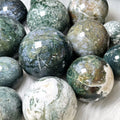 Natural Large Moss Agate Crystal Spheres Bigger Size Moss Agate Crystal Sphere Balls for Christmas Decor and Healing