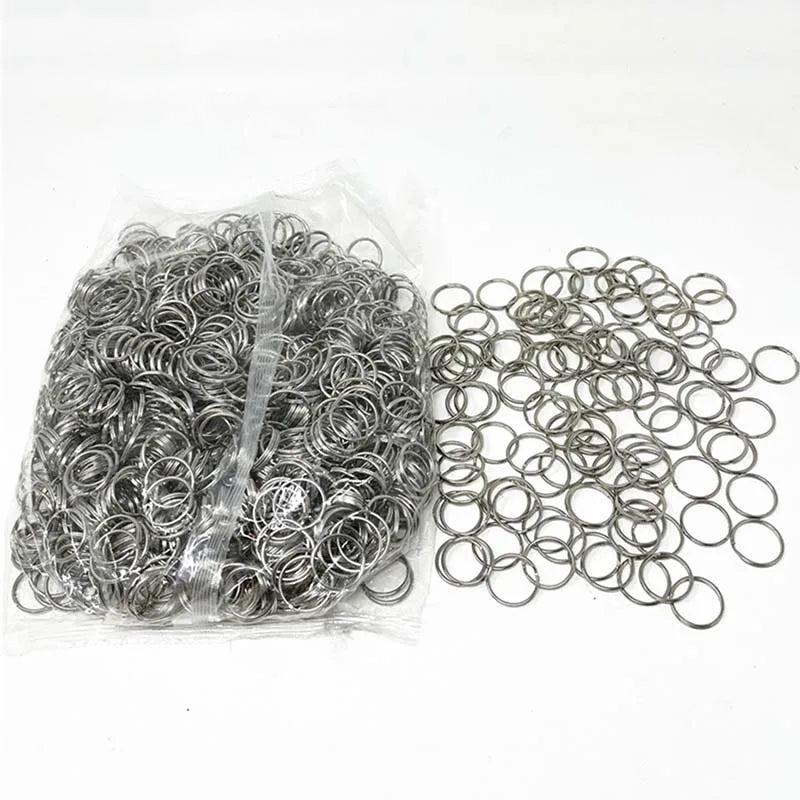 Polished Silver Color Keyring Simple Practical Stainless Steel Key Chain for Diy Round Key Chains Accessories