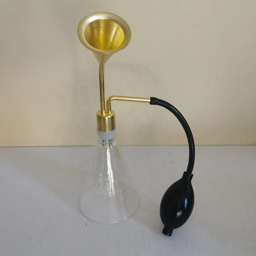 80ml Double Wall Clear Perfume Fragrance Smelling Bottle Essential Oil Coffee Glass Bottles Brass Perfume Smell Display Device