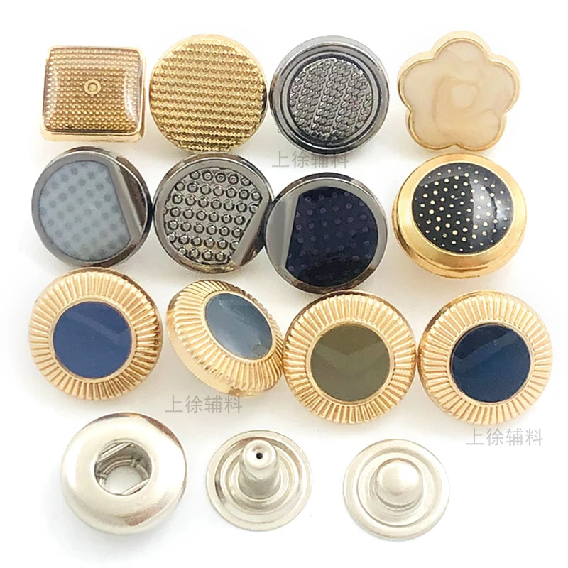 OEM ODM Factory Wholesale Zinc Alloy Button Muslim Garment Metal Button Logo Custom Snap Fastener for Clothes