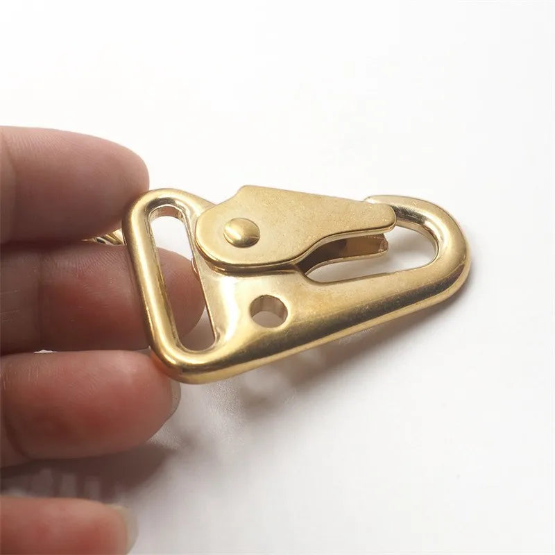 Wholesale Brass Metal Bag Hanger Sling Clip Carabiner Keychain Backpack Webbing Belt Spring Snap Hook