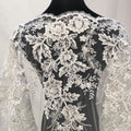 Luxury French Beaded Embroidery Lace Fabric Heavy Pearls Couture Lace Fabric Custom Bridal Dress Lace Fabric