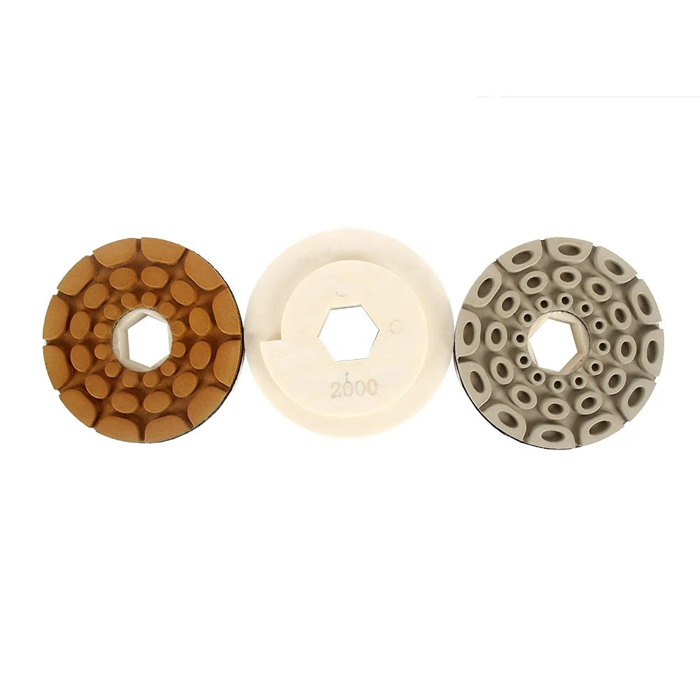 5" TRUE SHINE Wet Polishing Snail Lock Diamond Grinding Wheel Edging Polishing Pads for Granite Marble Quartz