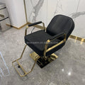 Gold Reclining Styling Chair for Salons Barber Furniture Beauty Styling Seating