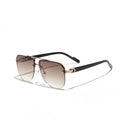 Advanced Sense Retro Fashion Large Frame Silver Sunglasses Hard-Rimless with UV400 Lenses for Women and Children