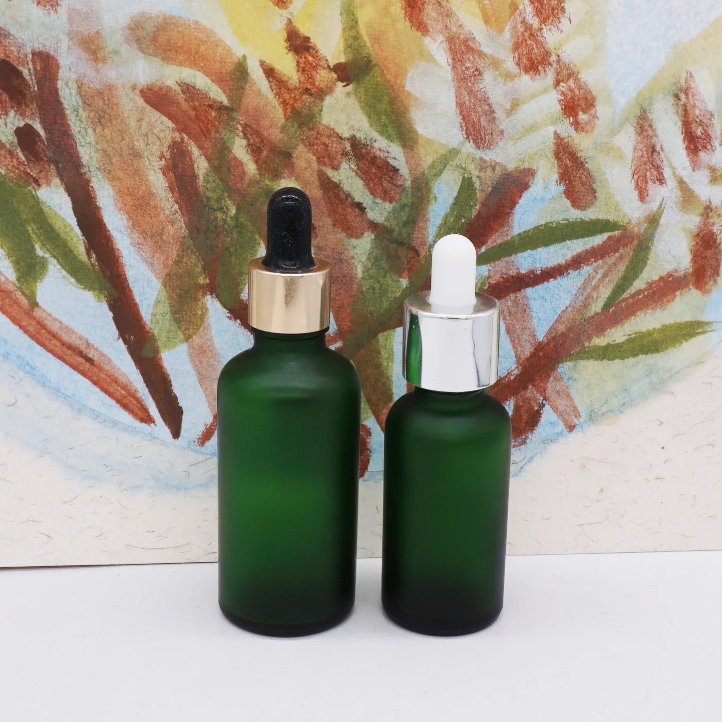 Frosted Green 20ml 30ml Cosmetic Glass Serum Bottle