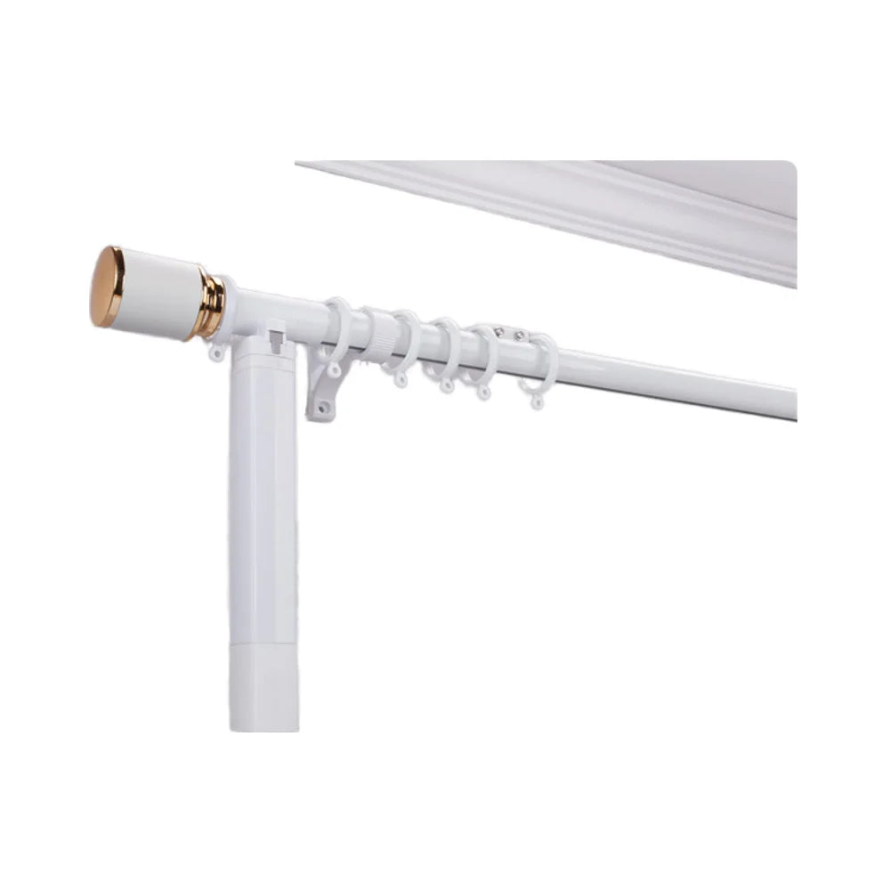 ZSTARR Customized Size Smart Control Motorized Single and Double Curtain Tracks Rods for Grommet Top Rechargeable or Wi-Fi Motor