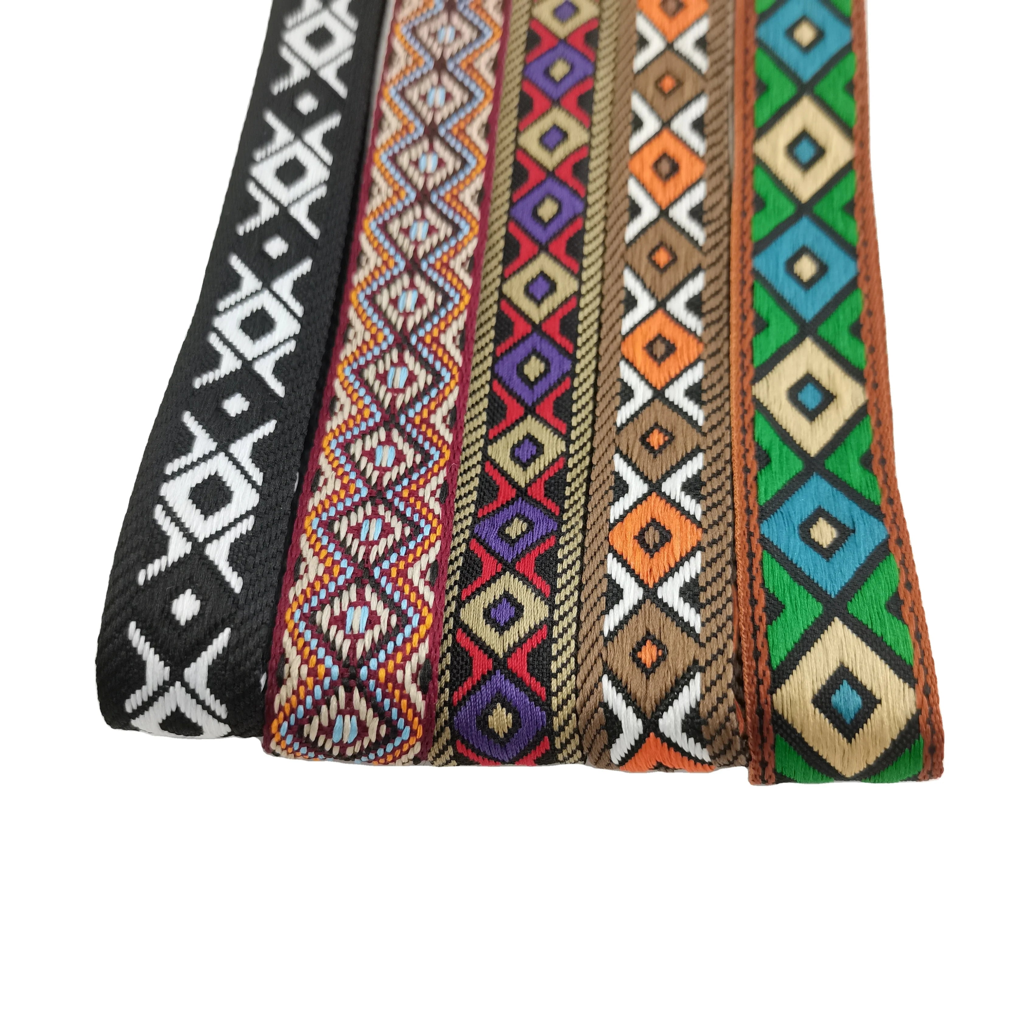 Wholesale 2.2cm Webbing for Hat Decoration Cotton Jacquard Ribbon for Bag Shoulder Strap