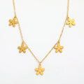 Joolim Jewelry 18K Gold Plated Five Flower Pendant Necklace Stainless Steel Jewelry Wholesale