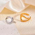 DAIHE Hiphop Lines Design Minimalist Rings Adjustable Opening Women Trendy Ring 18k Stainless Steel Jewelry
