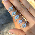 Wholesale Price in Stock 925 Sterling Silver Promise 8mm 2CT S925 Solitaire Halo Wedding Engagement Moissanite Ring for Women