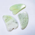 Huiying Hot Seller Private Label Custom Scraping Massage Tools v Shaped Green Xiuyan Jade Facial Gua Sha Scrape