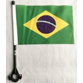 Wholesale Cheap Bicycle Flag National Flags Polyester Handlebar Brazil Flag  for Outdoor Cycling Decoration