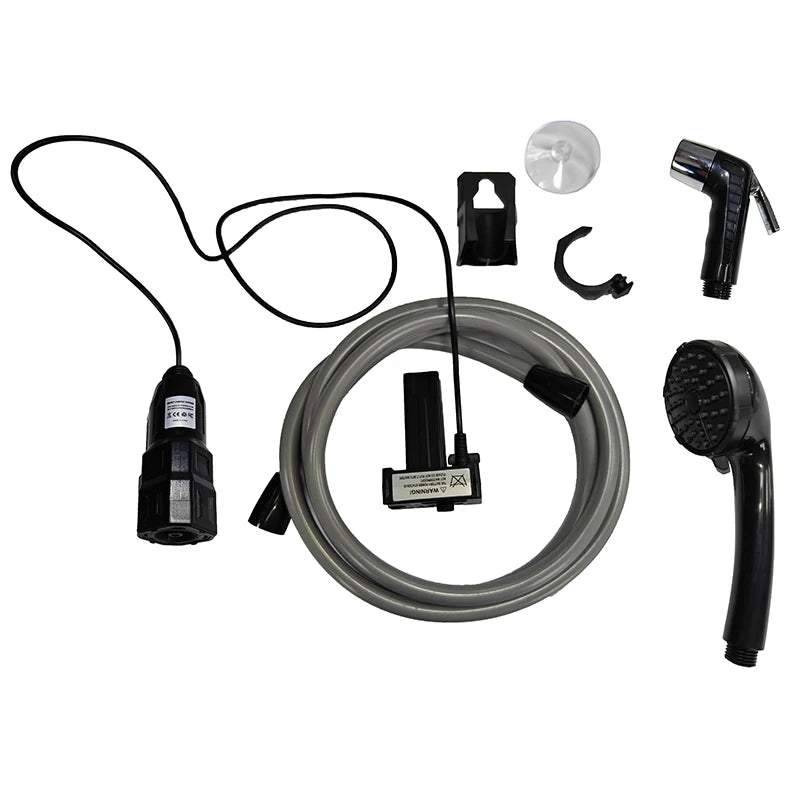 Portable Outdoor Camp Electric Shower Set for Camping Car Washing Pet Bathing Made of Durable Plastic