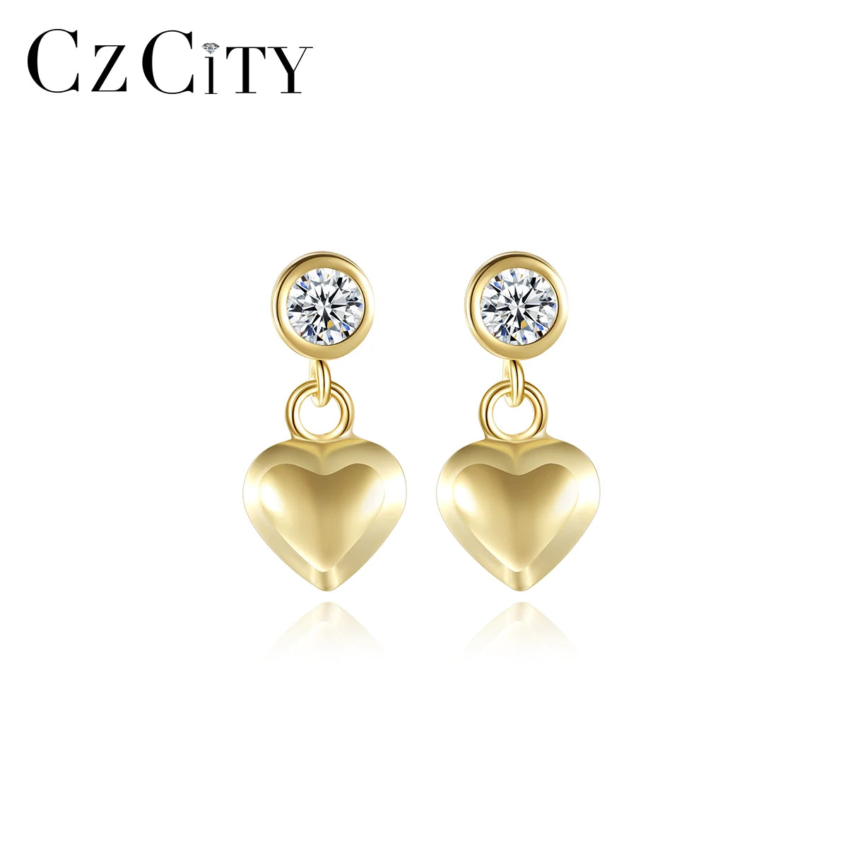 CZCITY Fashionable Earring Sterling Silver Gold Plated Fashion Stud Designer Jewelry Women S925 Earring