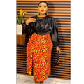 K0127 New Arrivals Dress African Women 2 Pieces Clothes Set Top Skirt Matching Color Suit