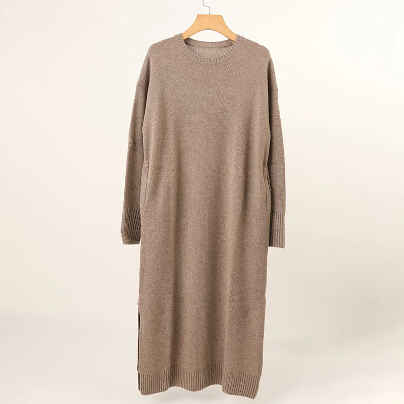 Plus Size Inner Mongolia Cashmere Women's Sweater Dress Long Style Knit Women Girls Ladies Cashmere Pullover
