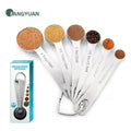 FANGYUAN Kitchen Baking Gadgets 6pcs Stainless Steel Coffee Measuring Spoon Set for Dry and Liquid with Color Box