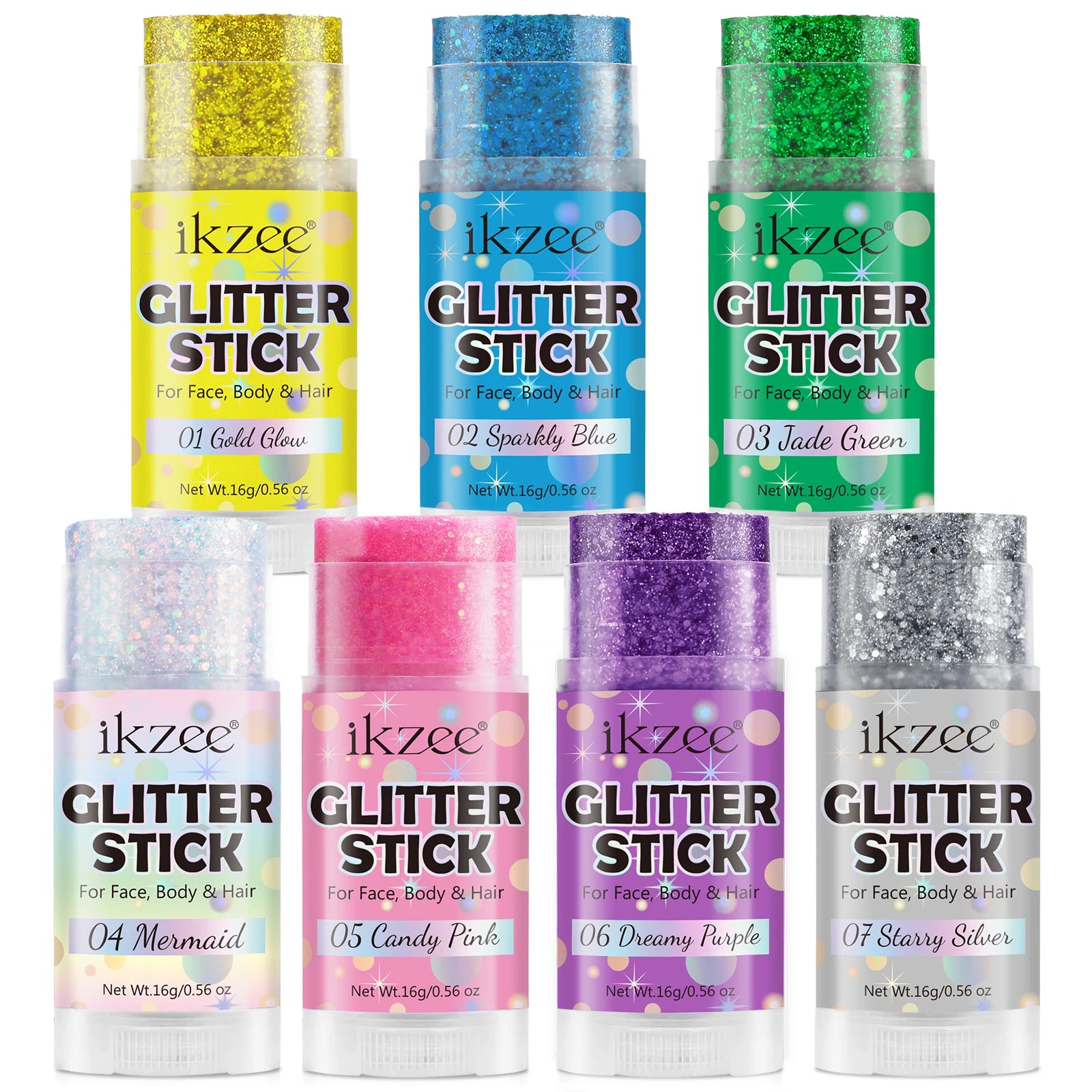 Wholesale Mermaid Holographic Sequins Paint Sweatproof Sparkling Chunky Glitter Stick for Face Body Hair Makeup