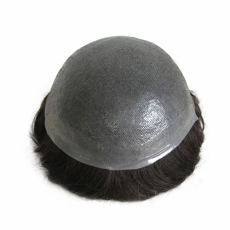 Elegant Hair Colors Straight Natural Human Hair Full Thin PU Skin Men Toupee