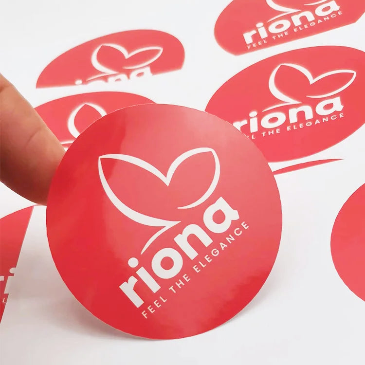 New Design Coated Matte Water Proof Round Logo Name Tag Sticker Vintage Sticker Brand