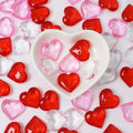 Valentine's Day Gifts Acrylic Heart Shape Beads Wedding Home Decoration Pink Red 3D Heart Table Scatter Confetti Ornaments 22mm