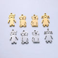 Mirror Polished Stainless Steel Gold Plated Boy Girl Charms Pendant for Jewelry Making