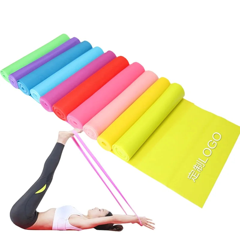 Workout Yoga Stretch Long Flat Wide TPE Resistance Band Hot Style Yoga Product Set