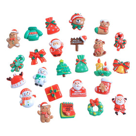 Wholesale Factory Sale Price Xmas Holiday Figure Flatback Resin Cabochons Diy Accessories
