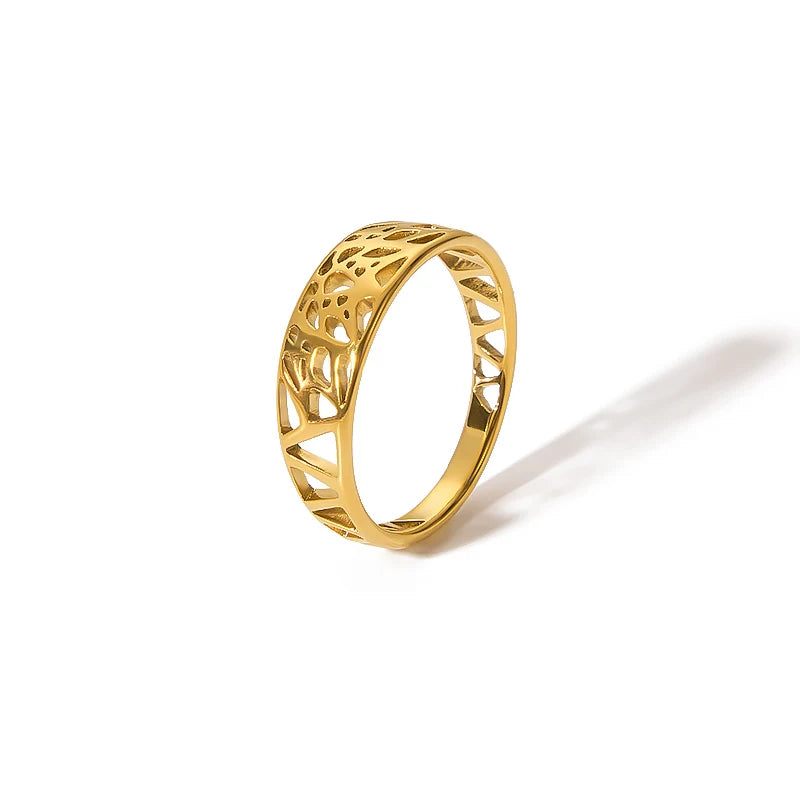 New Arrival Customized High-Strength Stainless Steel Mesh Chinese Rings Tarnish Free Jewelry for Women