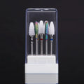 Felice NAD-051 Electric Nail Drill Bits Holder Stand Acrylic White 7Holes Professional Nail Art Display Mill Cutter Shelf Empty