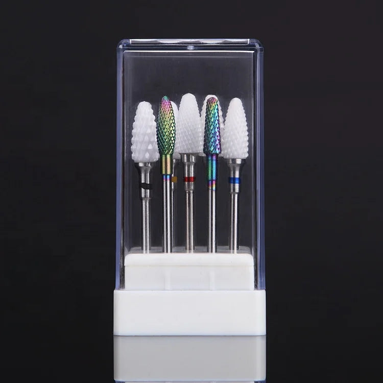 Felice NAD-051 Electric Nail Drill Bits Holder Stand Acrylic White 7Holes Professional Nail Art Display Mill Cutter Shelf Empty