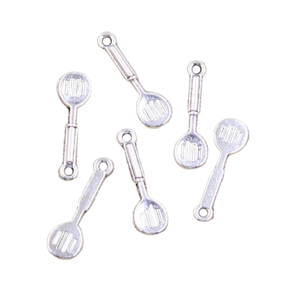 Charms 18x5mm Antique Silver Kitchen Cooking Spatula Charms for Jewelry Making Crafting DIY Necklace Bracelet