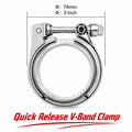 3 Inch 304 Stainless Steel Bolt Clamp V Band Exhaust Flange Set with 1 Clamp and 2 Flanges