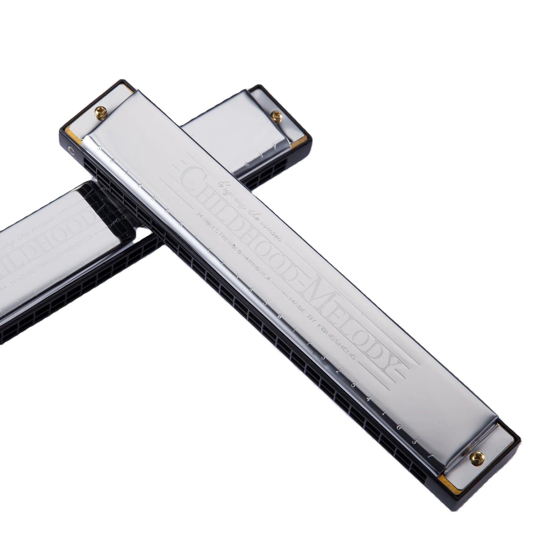 24-Hole Tremolo Harmonica ABS Resin & Stainless Steel Construction Portable Eco-Friendly Kids Music Enlightenment Product Sale