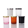 Hot Sale Luxury Various Color Matte/frosted Round Empty Candle Jar Glass Candle Holder With Metal Lid