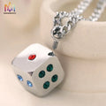 New Fashion Lucky Cubic Dice Pendant Necklace 316L Titanium Steel Stainless Steel Charm