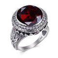 Vintage Goth Garnet Saudi Arabia Wholesale Mens Big Ring Gemstone Islamic Jewelry Turkish Rings Men Jewelry Vintage