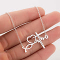 Customized Stainless Steel Gold Plating High Polished Electrocardiogram Ecg Necklace  Name  Custom  Collar Necklace