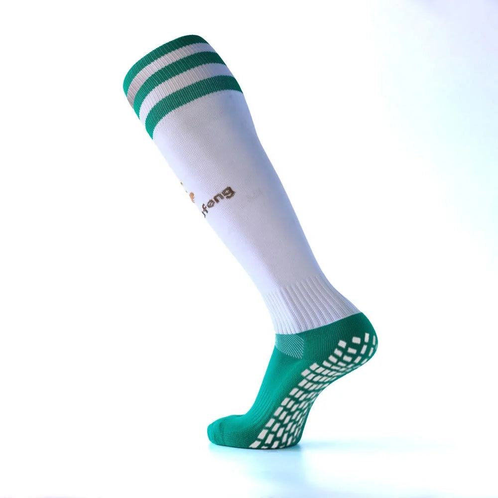 Youth Warm Thermal Cotton Soccer Football Socks with Grip Slippers Training Matches Printed Pattern Kit Set for Autumn Season