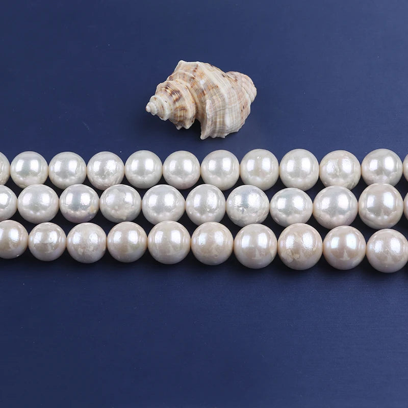 Zhuji 12-17mm Natural White Edison Round Freshwater Pearl Strands Grade a Third Party Certified