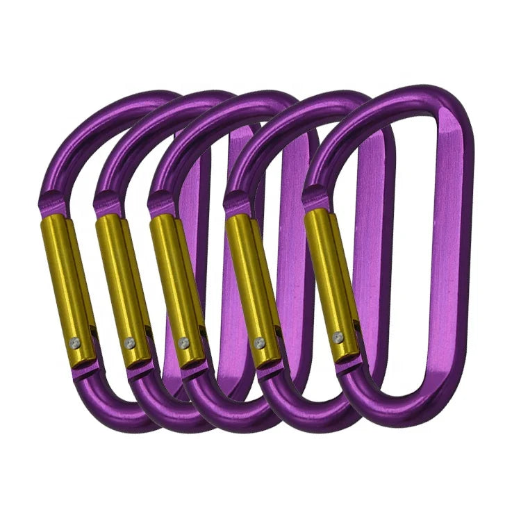 Custom Cheap Both Sides Flat 3" Spring Loaded Gate Key Chain Clip Hook D Carabiner