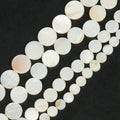 Natural White Mother of Pearl Shell Beads round Freshwater Spacer Beads for DIY Jewelry Making Necklace Bracelet