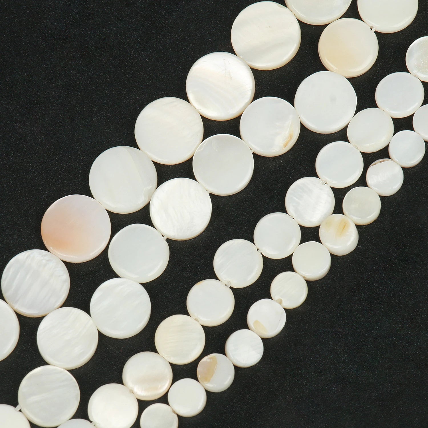 Natural White Mother of Pearl Shell Beads round Freshwater Spacer Beads for DIY Jewelry Making Necklace Bracelet