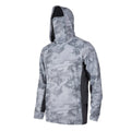 Men's Lightweight Fishing Shirt with Hood and Integrated Gaiter Rapid Dry Polyester Blend Stretch for Casting and Reeling