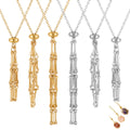 Handcrafted Bamboo Chain Necklace Stainless Steel Setting Cage Adjustable Holder Pendant for Jewelry Making
