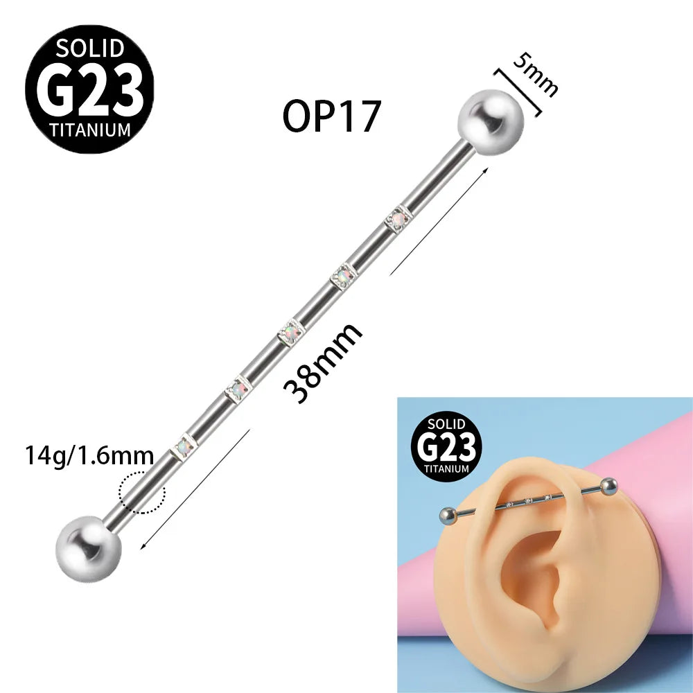 Gaby Piercing Titanium Astm F136 Industrial Barbell Piercing Body Gold Plated Jewelry Wholesale Piercing Jewelry
