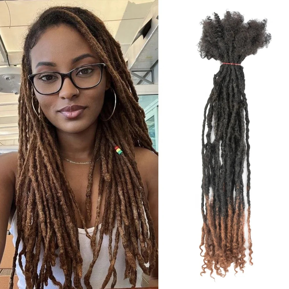 100% Unprocessed Virgin Human Hair Gooddess Locs Human Hair Soft Loc Extensions with Curly Ends