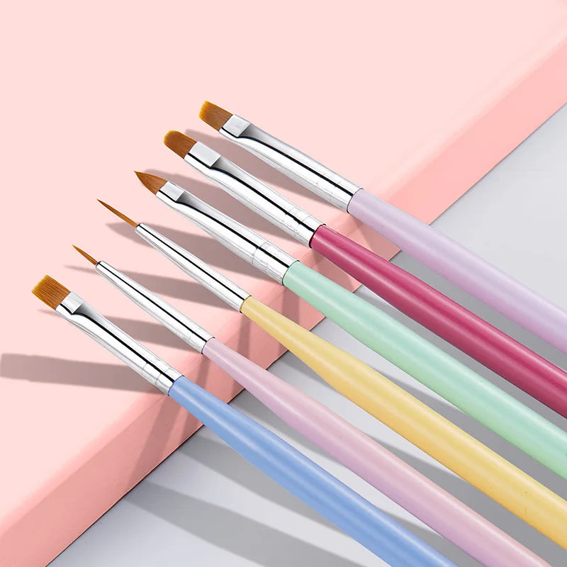 New Arrival Professional DIY Nail Art Gel Brush Colorful Liner Painting Nail Acrylic Brush Nylon Material for Nail Salons
